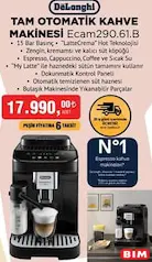 DELONGHİ ECAM290.61.B TAM OTOMATİK KAHVE MAKİNESİ DELONGHİ ECAM290.61.B TAM OTOMATİK KAHVE MAKİNESİ